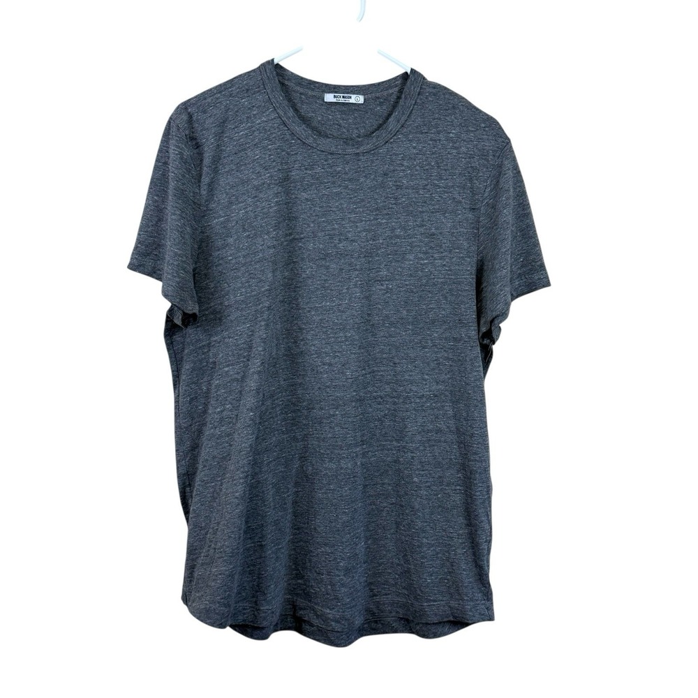Buck Mason Vintage Tri Blend Curved Hem Tee T shirt Mens L Heather Grey USA